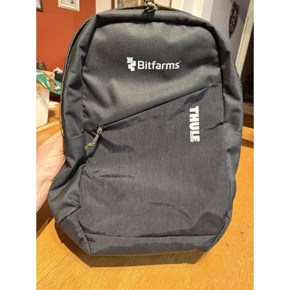 Thule Sweden Bitfarms Laptop Backpack Black Tech Travel Daypack Bag 20L
